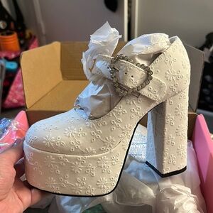 Dolls Kill White Platform Mary Jane Shoes